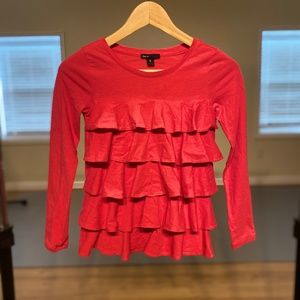 Gap Pink Ruffle Shirt